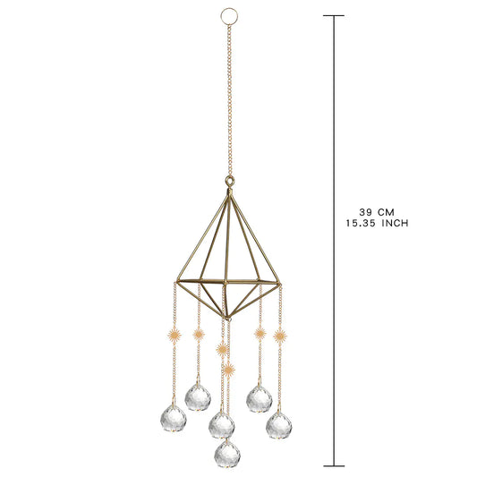Golden Air Rack Sun Catcher with AB Crystal Pendant
