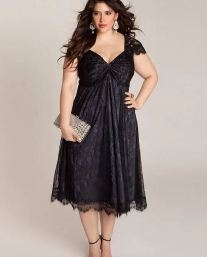 Elegant Lace V-Neck Dress