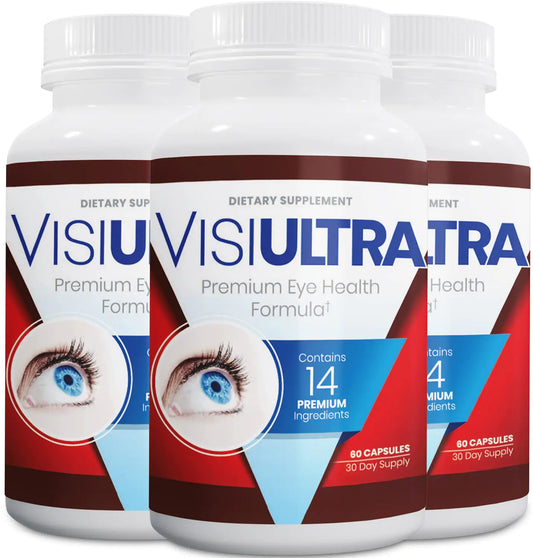 VisiUltra Eye Supplements for Adults - Best Capsules for Eye Health - Includes Vitamin & Mineral for Healthy Clear Vision - Capsules for Eyesight Improvement (3 Pack)