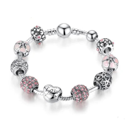 Chic Pink Rhinestone Bracelets (Bulk)