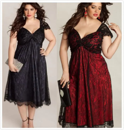 Elegant Lace V-Neck Dress