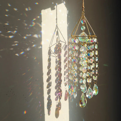 Golden Air Rack Sun Catcher with AB Crystal Pendant