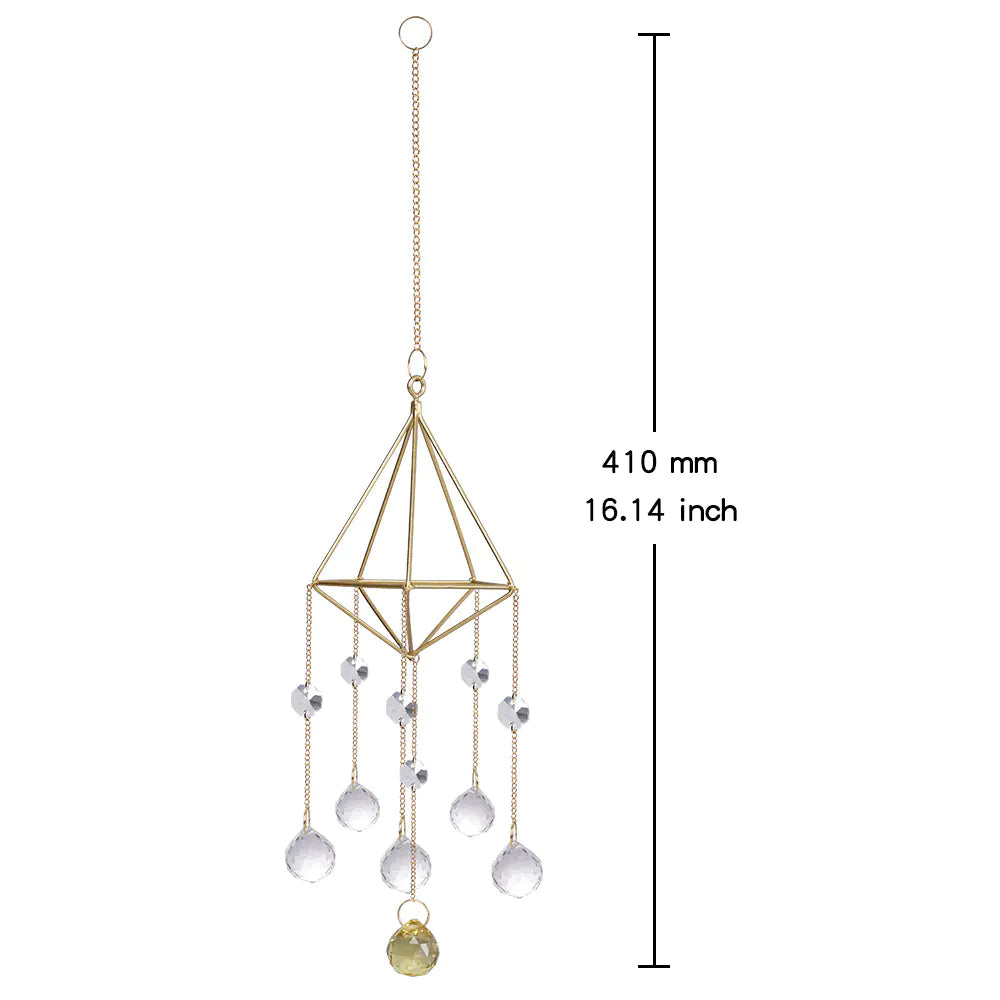Golden Air Rack Sun Catcher with AB Crystal Pendant