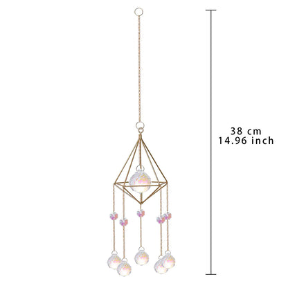 Golden Air Rack Sun Catcher with AB Crystal Pendant