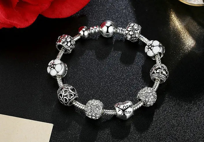 Chic Pink Rhinestone Bracelets (Bulk)