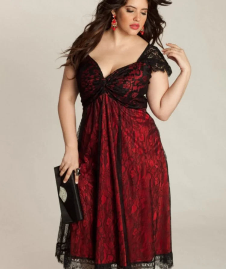 Elegant Lace V-Neck Dress