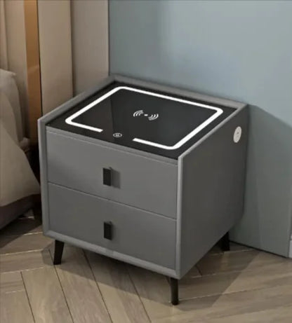 Chic Wood Nightstand with Wireless Charging