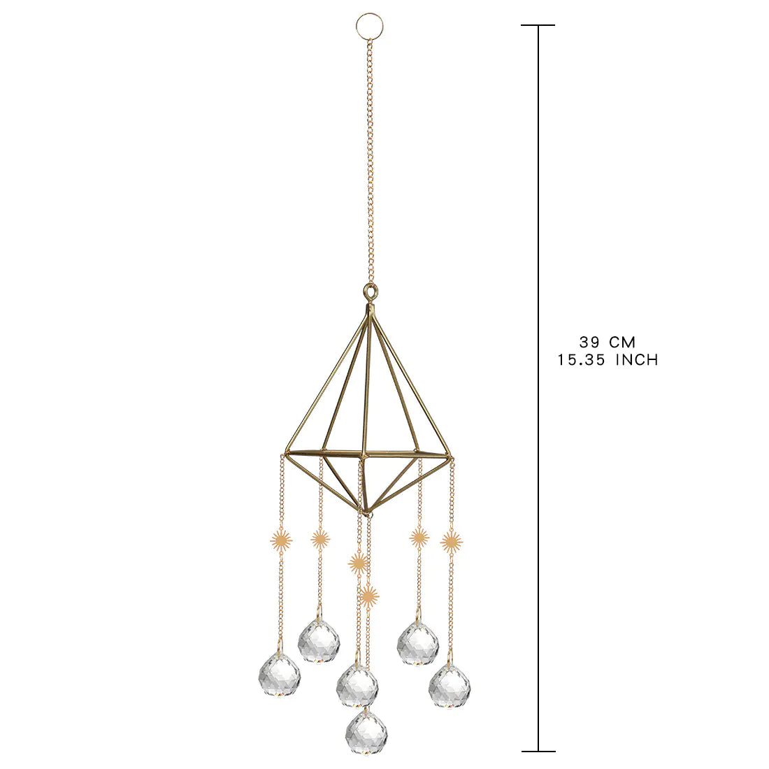Golden Air Rack Sun Catcher with AB Crystal Pendant