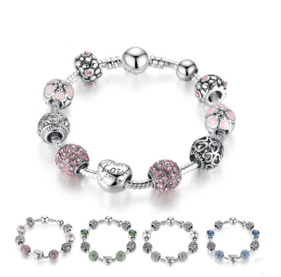 Chic Pink Rhinestone Bracelets (Bulk)